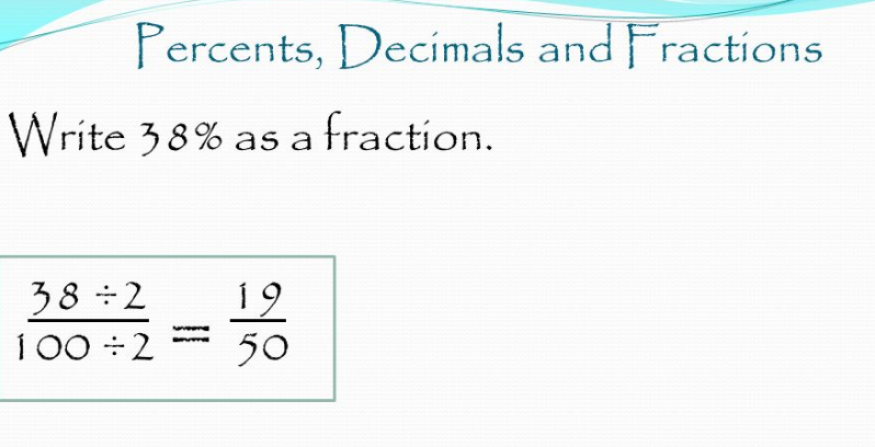 What is 38% as a fraction in simplest form